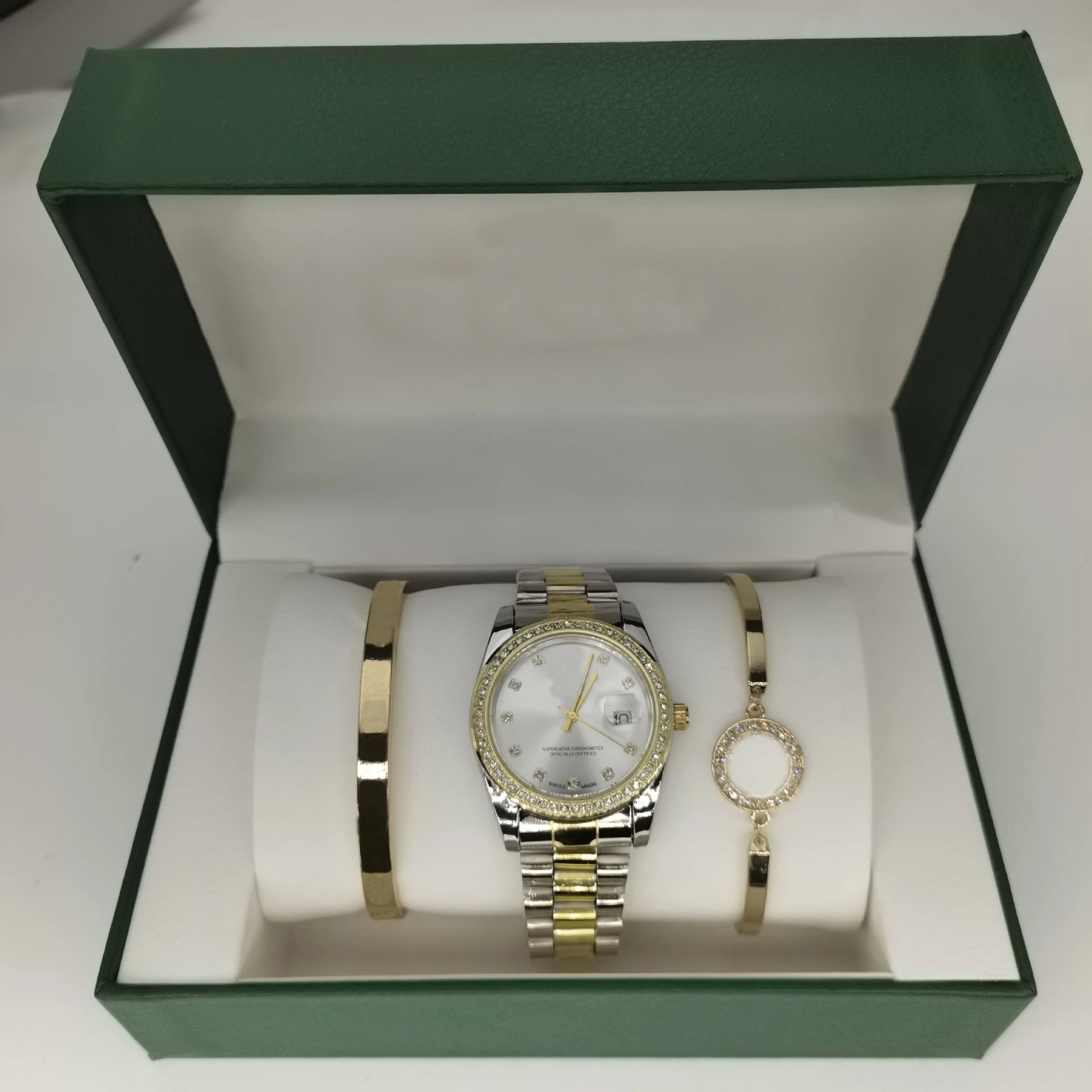 劳三件套-三珠带日志带钻男间金白