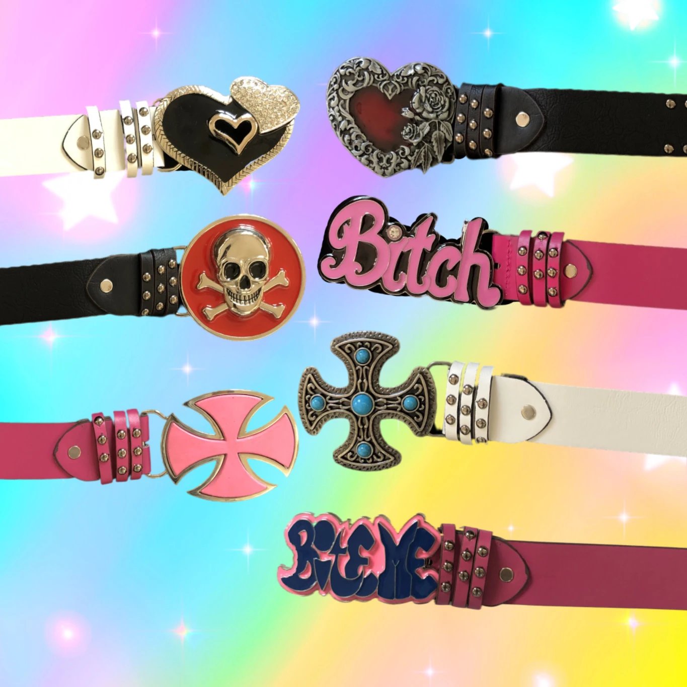 Unbranded Belts Studded novelty buckle belt image 4