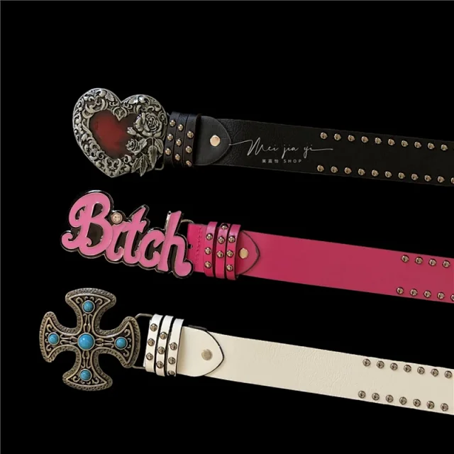 Unbranded Belts Studded novelty buckle belt product detail image 12