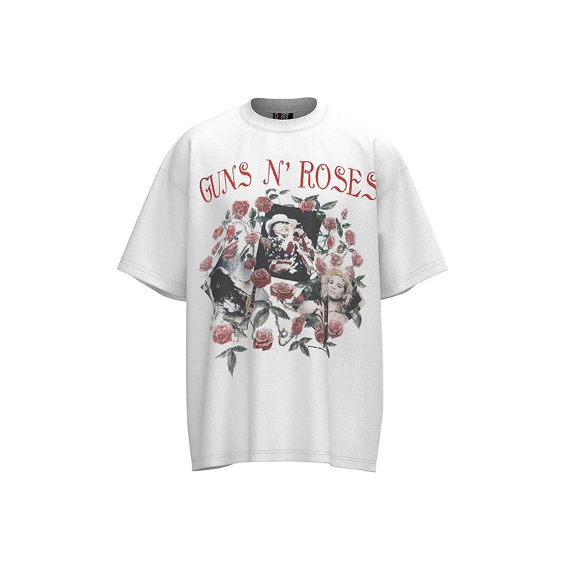 Guns N' Roses Vintage White Rose Graphic Unisex T-Shirt