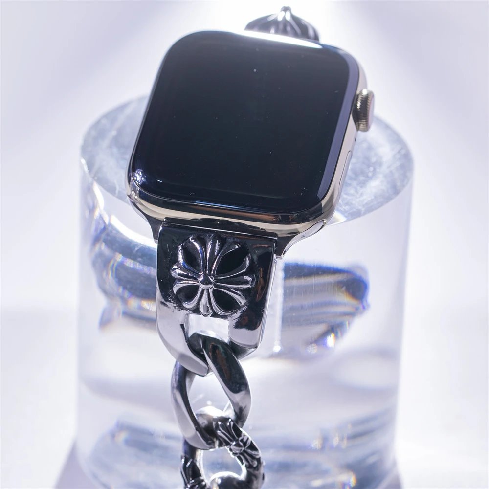 Chrome Hearts x Apple Watch Silver Cross Motif Chain Band Smartwatch Smartwatches