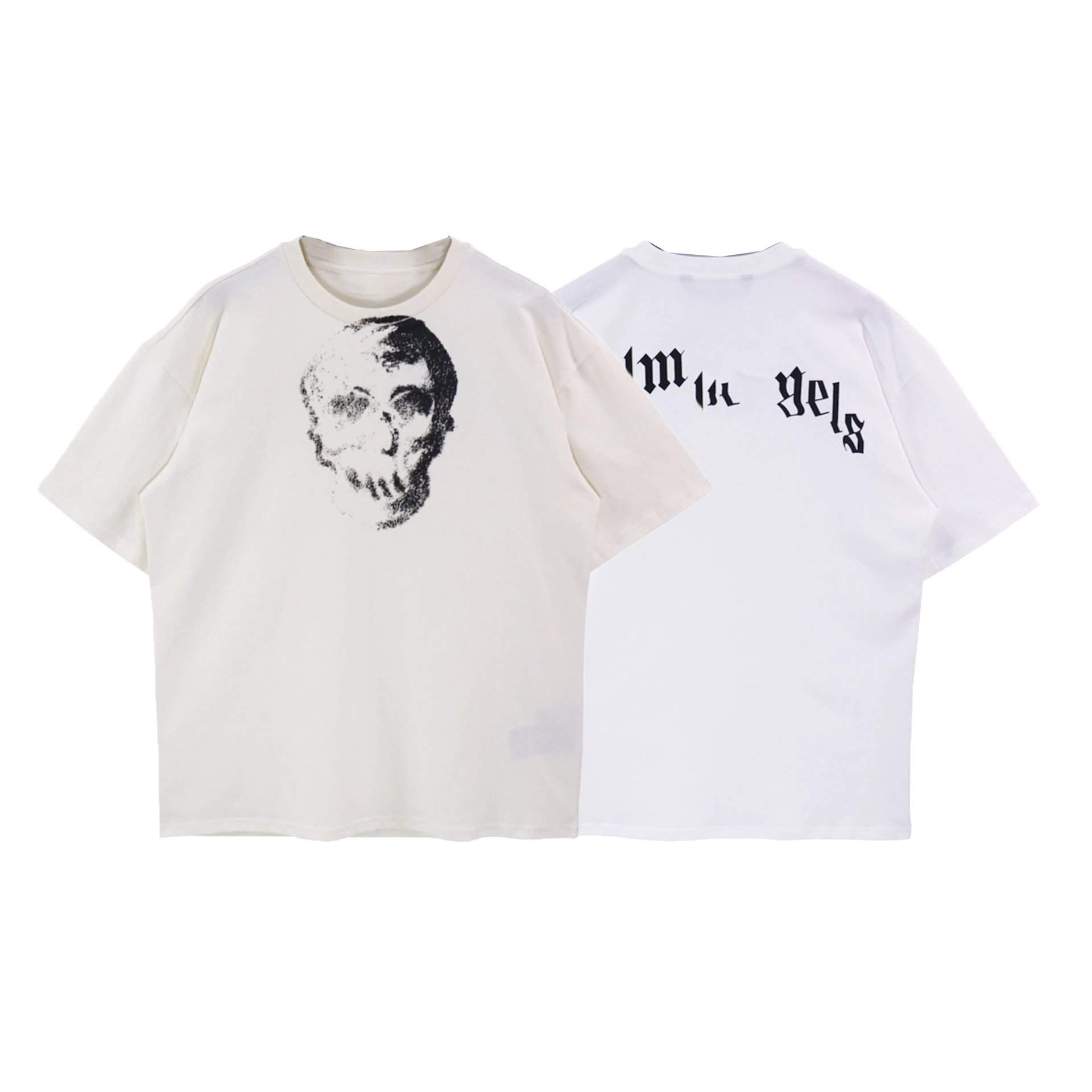 Palm Angels Off-White Skull Graphic Vintage Unisex T-Shirt