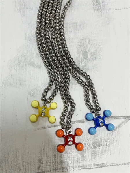 FRED X Four Leaf Clover Orange Enamel Charm Pendant Jewelry - 6