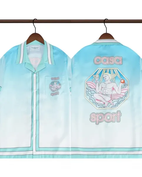 Casa Sport Satin Shirt Light Blue Gradient Shirt - 1
