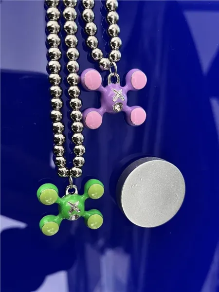 FRED X Four Leaf Clover Orange Enamel Charm Pendant Jewelry - 8