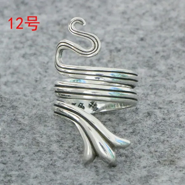 Design Spiral Coil Ring Silver Jewelry - 1