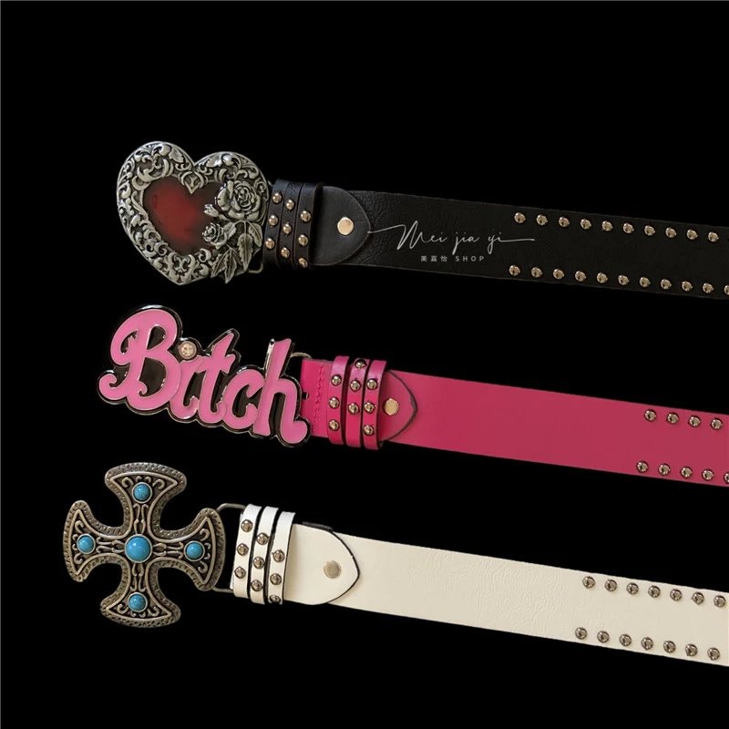 Unbranded Belts Studded novelty buckle belt image 7