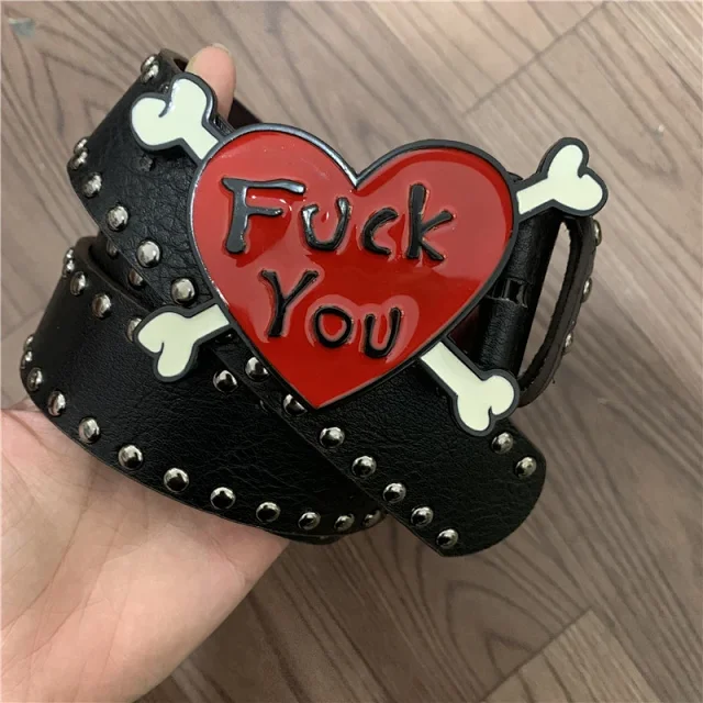 Unbranded Belts Studded novelty buckle belt product detail image 15