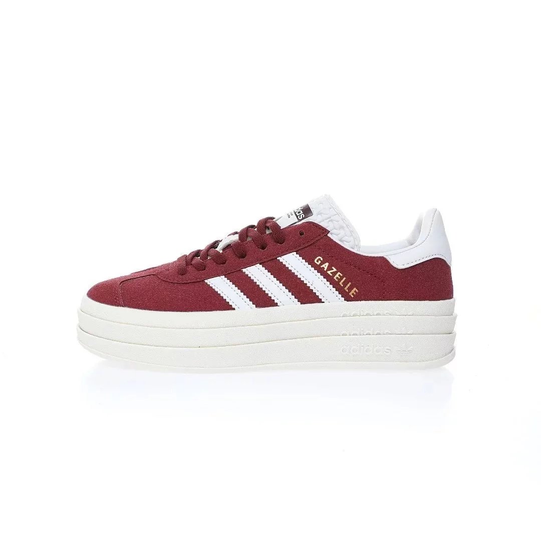 Adidas Originals Gazelle Bold — Turnip wine red and white HQ6892 colorway — USFans Spreadsheet photo
