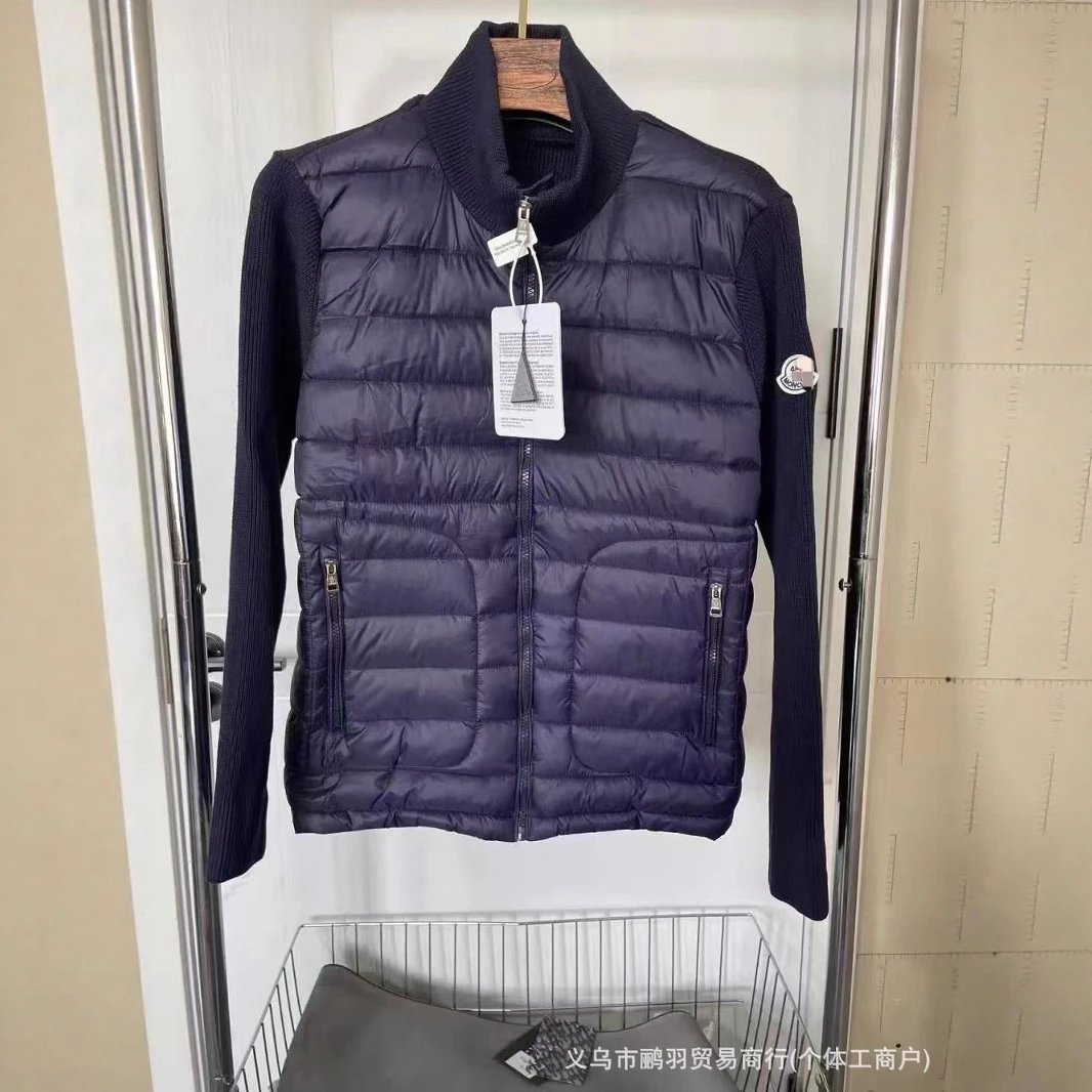 2025蒙家新款高版本现货M家经典针织拼接单时尚内搭男女同款棉服 2