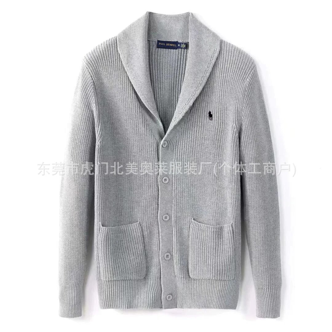 冬季新款原单RL小马标保罗男士翻领毛衣开衫外套针织衫男纯棉毛衫 2