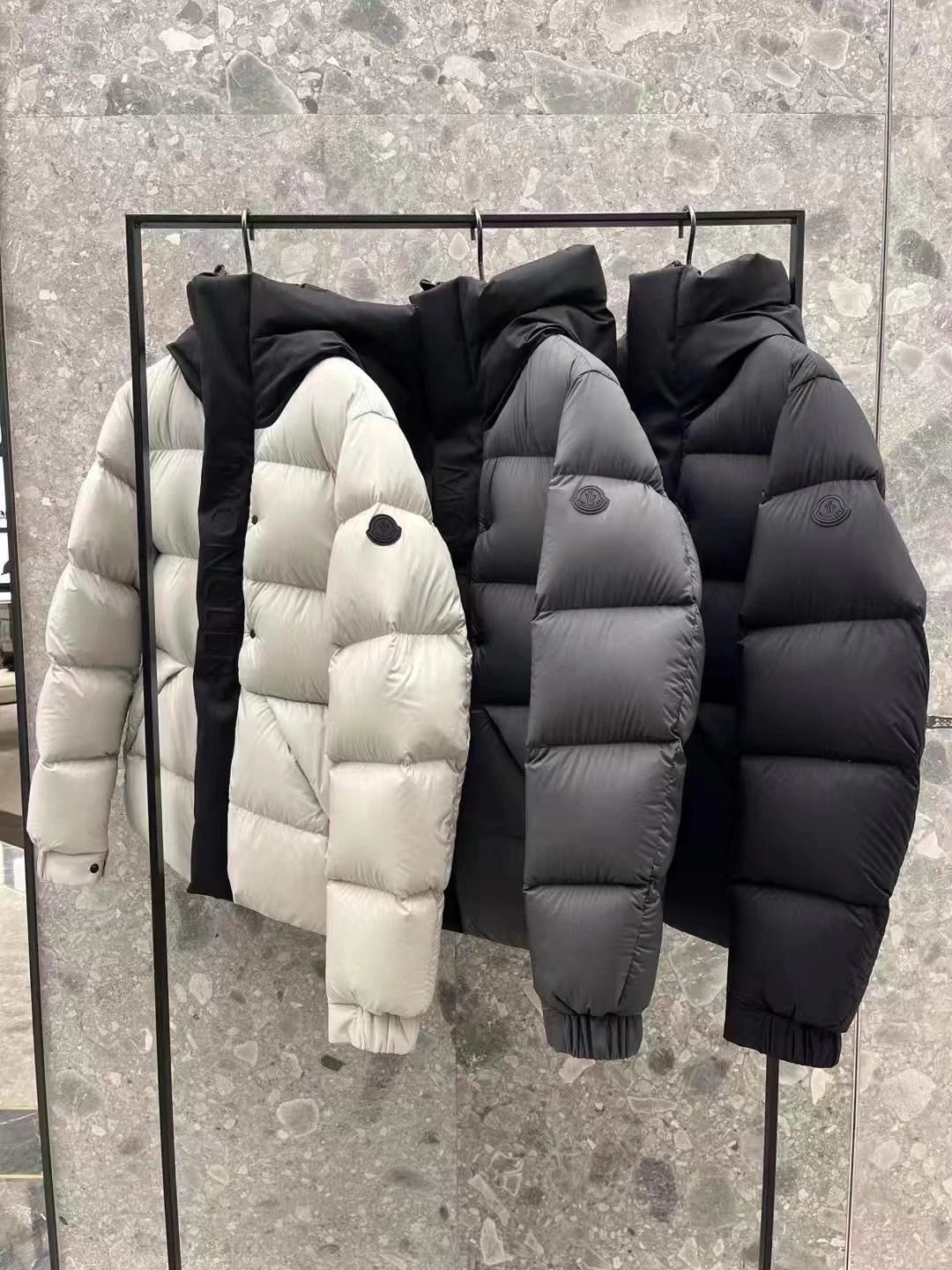 Mengkou Black Warrior Down Cotton Jacket Men's Loose Winter Thickened Warm Windproof Waterproof Cotton Jacket Hooded Cotton Coat
