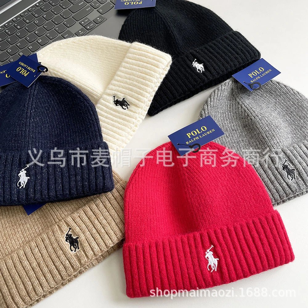 成人秋冬季简约刺绣针织帽休闲百搭毛线帽男女保暖护耳帽外贸 4