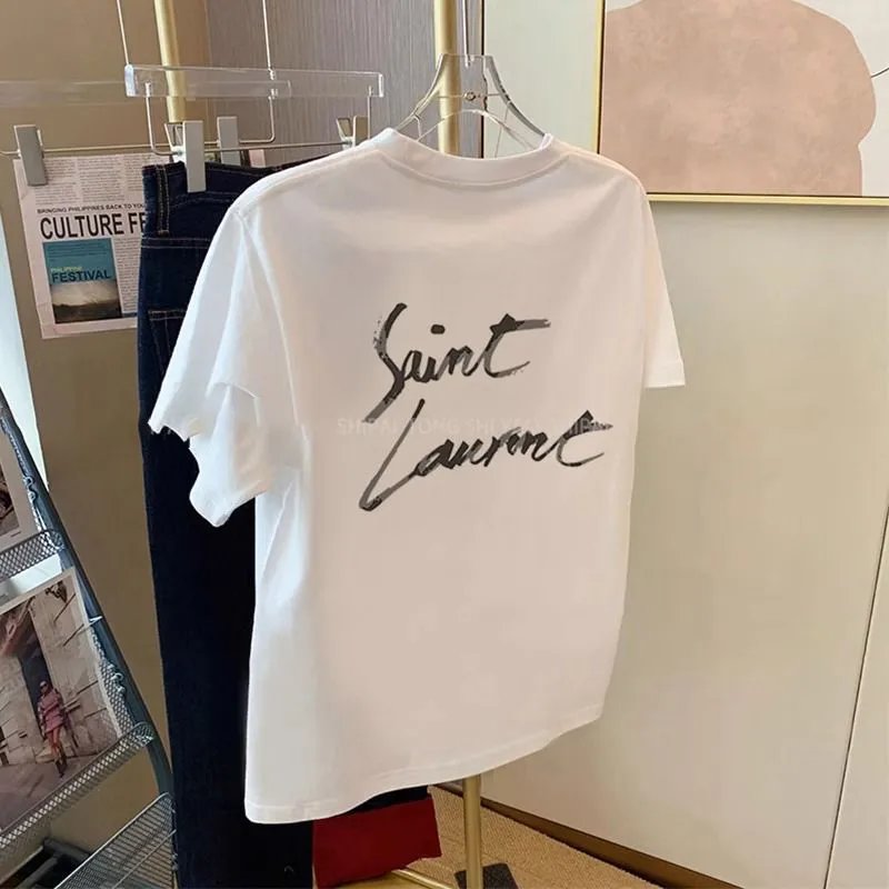 2024 summer new white pure cotton short sleeved t-shirt for women with a retro American design, niche loose and simple top