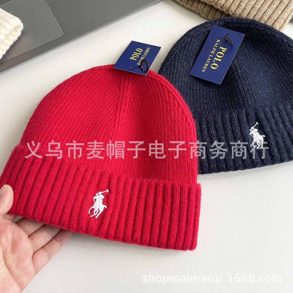 成人秋冬季简约刺绣针织帽休闲百搭毛线帽男女保暖护耳帽外贸 3