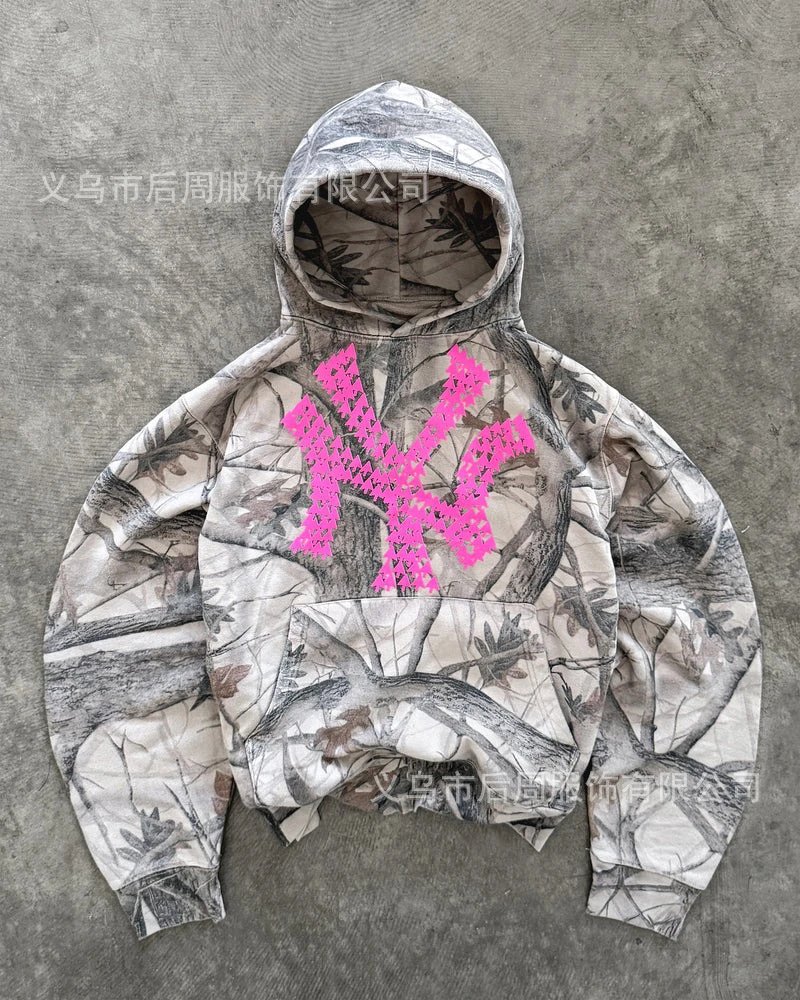 Akimbo NY Tree Camo Hoodie Pink
