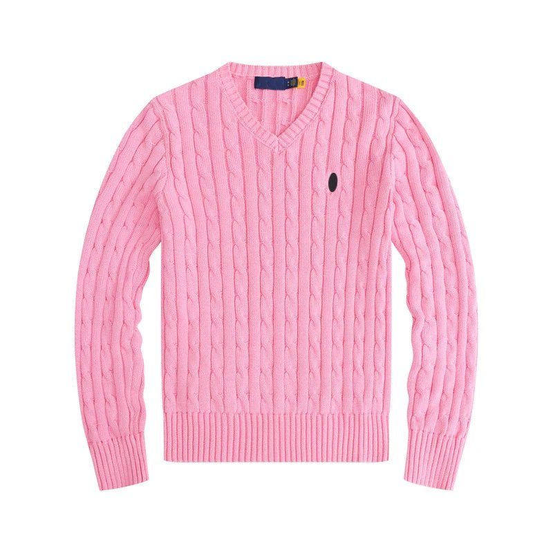 Polo Ralph Lauren Cable Knit V-Neck Sweater Pink