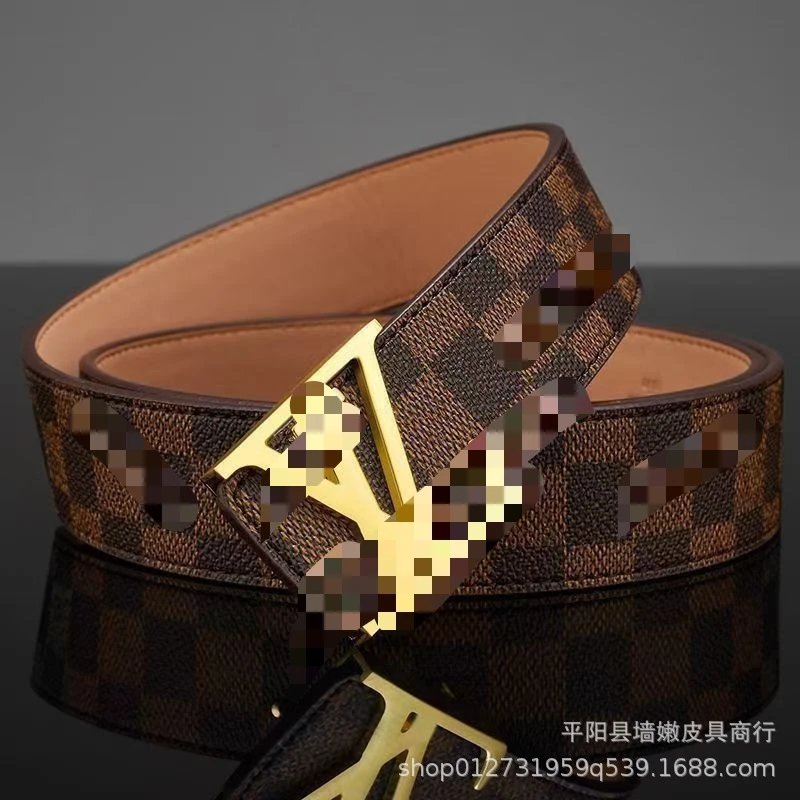 男士牛皮腰带商务时尚字母新款百搭经典休闲牛仔裤皮带 3