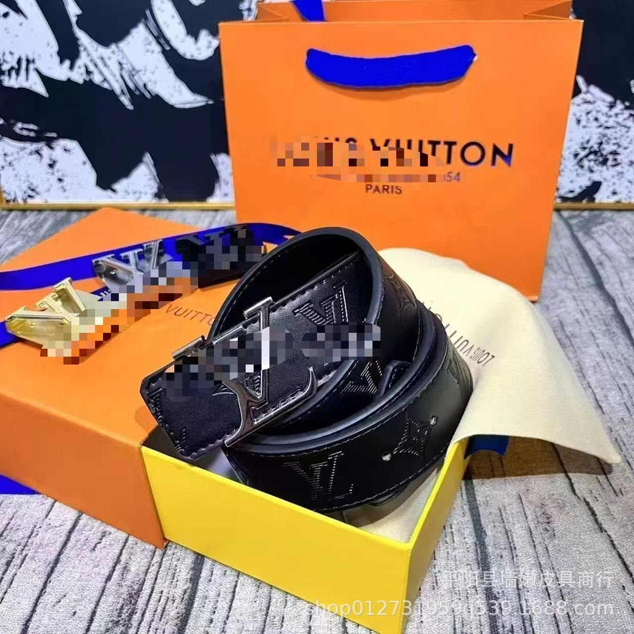 黑色压大花银扣