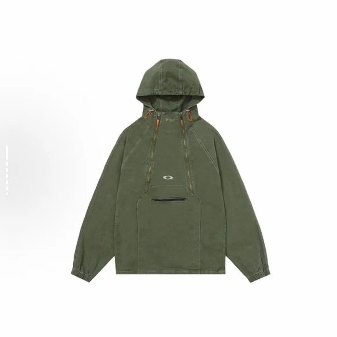 Dropshipping japanese style ok*piet distressed windbreaker jacket – unisex hooded workwear jacket