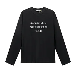 thumbnail for AC1996 washed and frayed distressed letter-print high street long-sleeved loose cross-border T-shirt for men and women