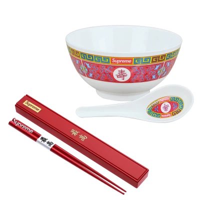 Pattern 3 Longevity Bowl Spoon Chopsticks Set