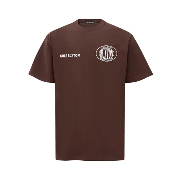 Cole Buxton Logo Tee Brown T-Shirt - 1