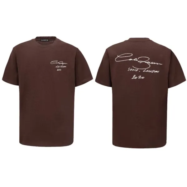 Cole Buxton Signature Script Brown T-Shirt - 1