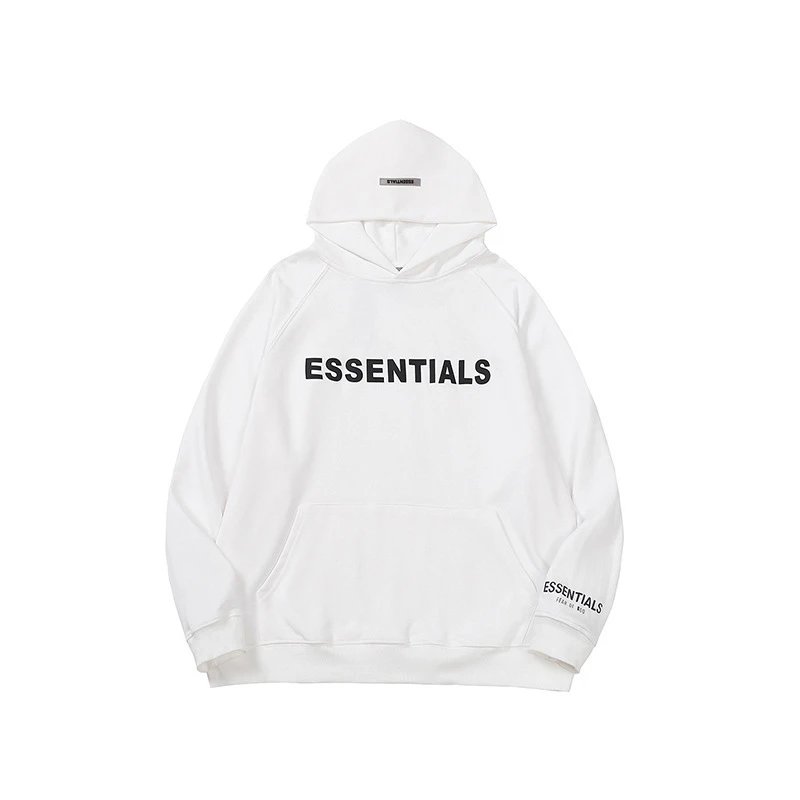 Fear of God Essentials Logo Pullover Hoodie White