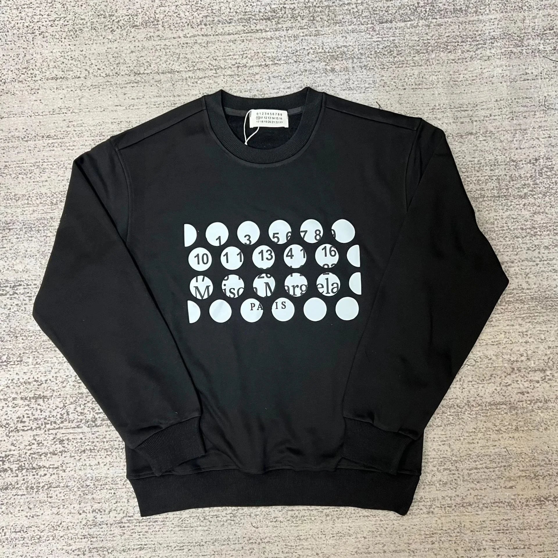 MM6 Maison Margiela Upside Down Topaz Blue Logo Sweatshirt White