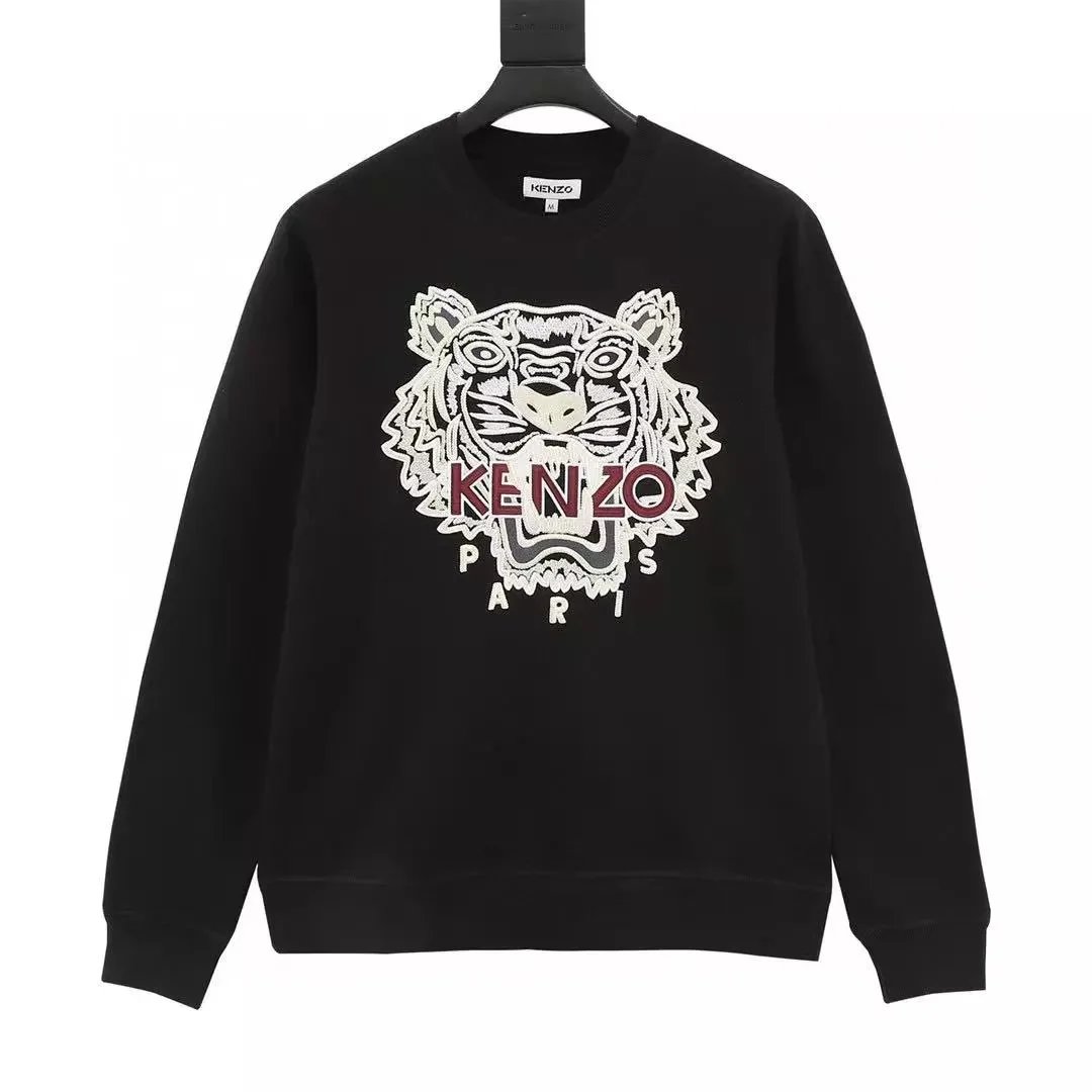 KENZO Tiger Embroidered Hoodie Black