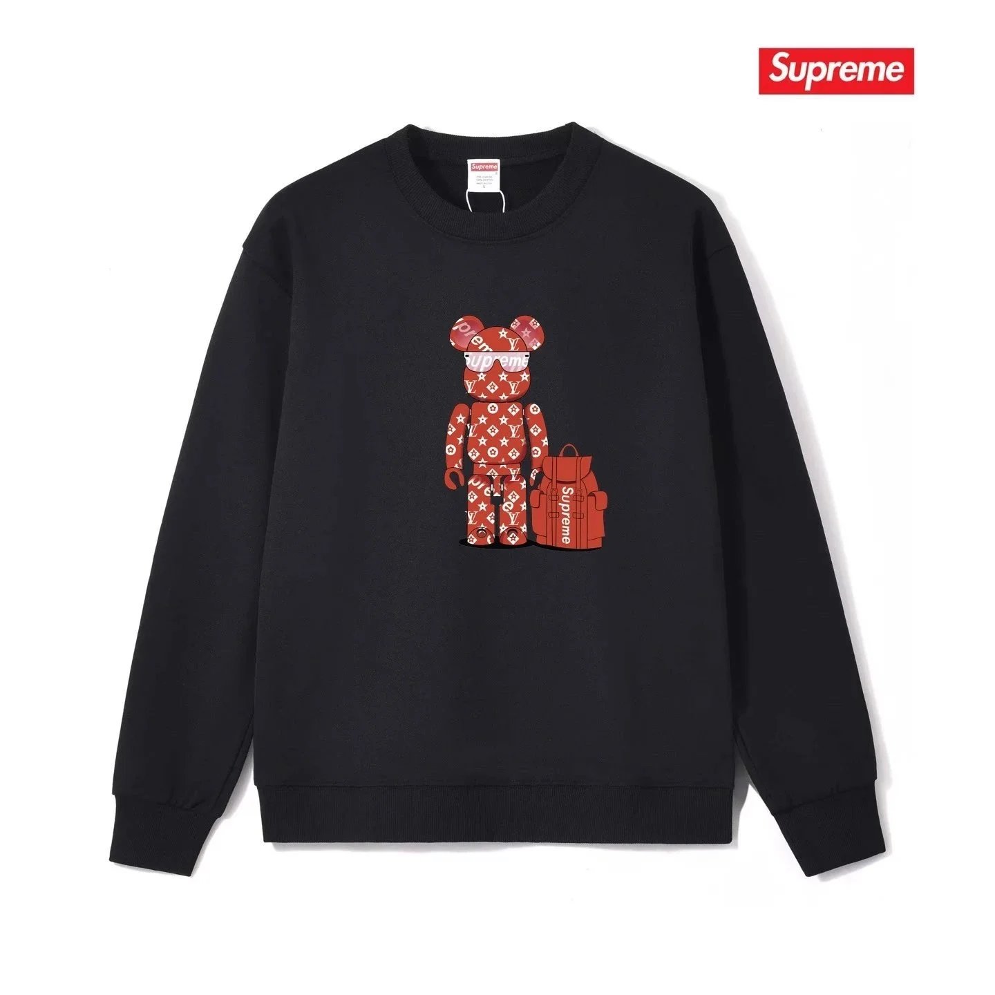 Supreme Bearbrick Graphic Crewneck Black