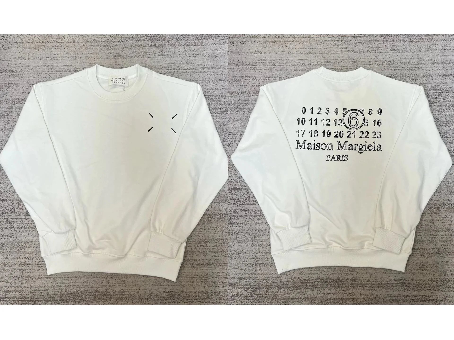 MM6 Maison Margiela Numbered Logo Crewneck Sweatshirt White