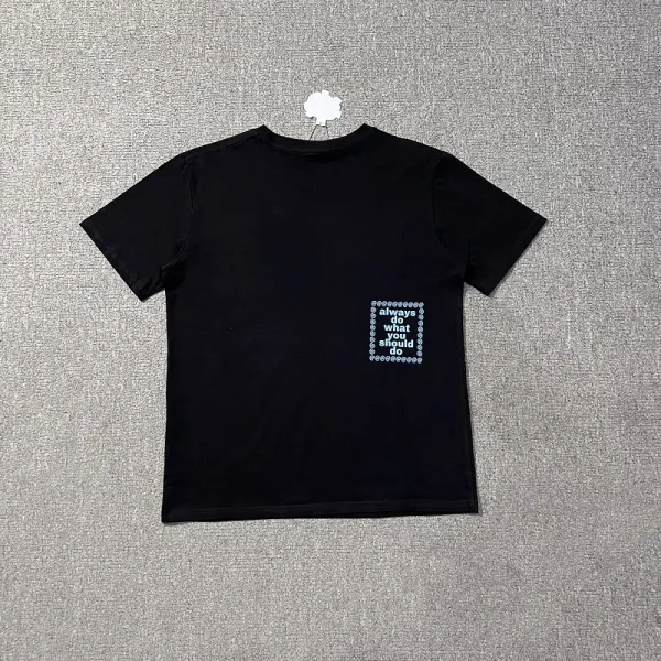 Design Graffiti Script Print Black T-Shirt - 9