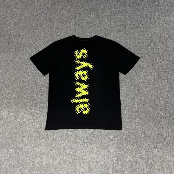 Design Graffiti Script Print Black T-Shirt - 27