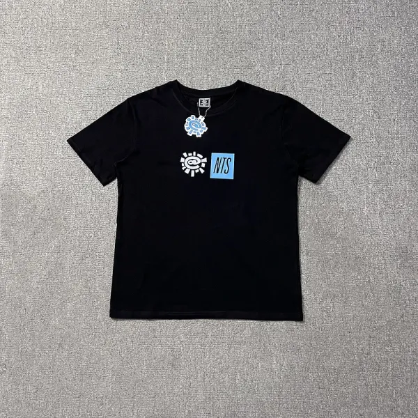 Design Graffiti Script Print Black T-Shirt - 8