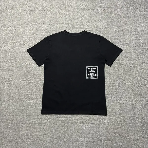 Design Graffiti Script Print Black T-Shirt - 13