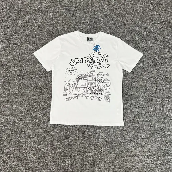 Design Graffiti Script Print Black T-Shirt - 37
