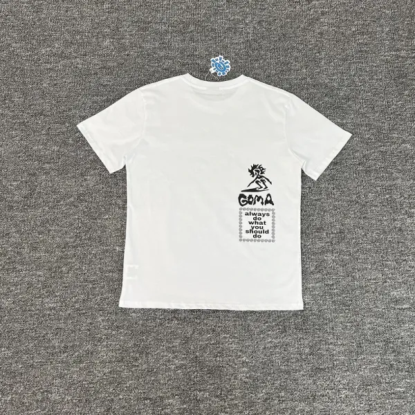 Design Graffiti Script Print Black T-Shirt - 36