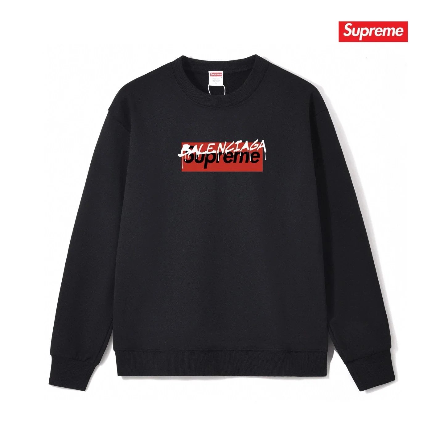 Supreme x Balenciaga Graffiti Box Logo Crewneck Black