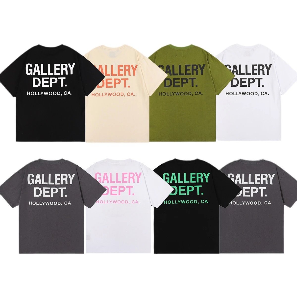 Gallery Dept. Retro Colorful Letter Print Casual Unisex Short Sleeve T-Shirt