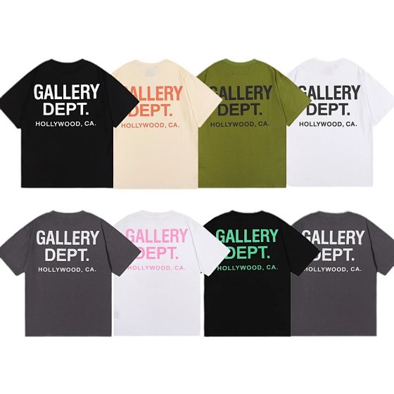 Gallery Dept. Retro Colorful Letter Print Casual Unisex Short Sleeve T-Shirt