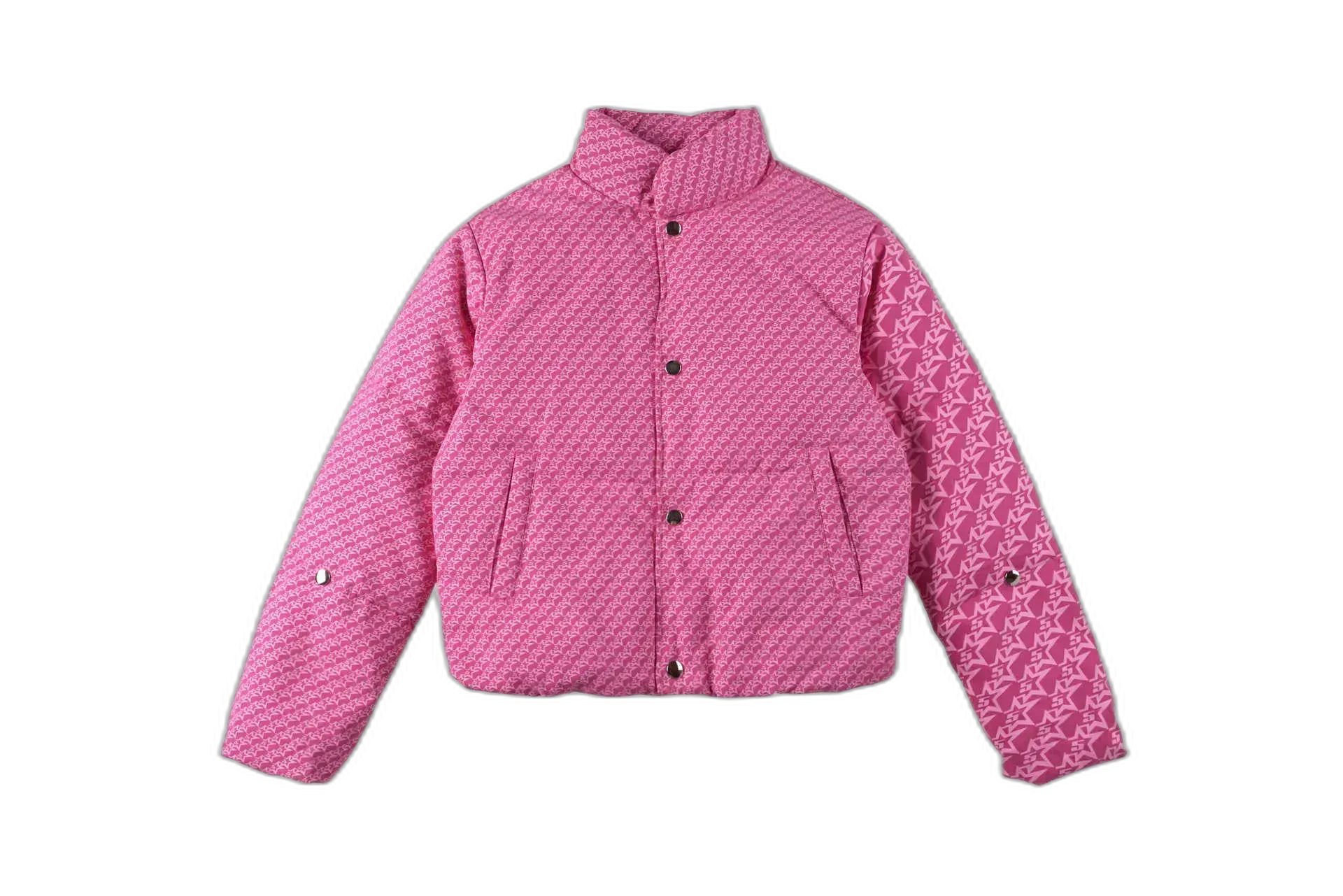 Young Thug Sp5Der 555555 Pink Puffer Jacket Short down Jacket