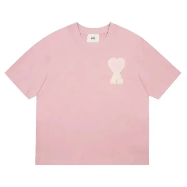 Ami Paris Ami de Coeur Patch T-Shirt Oversized Cotton Tee - 10