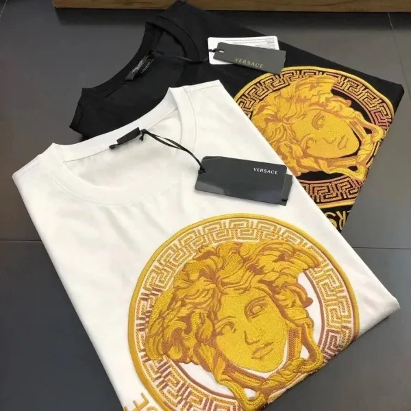 Versace Medusa Logo Drawstring Shorts Black and White - 5