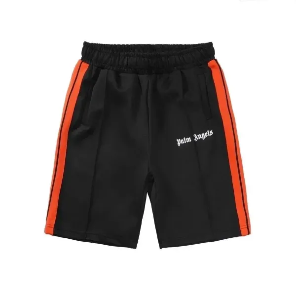 Palm Angels Track Shorts Black Orange - 1