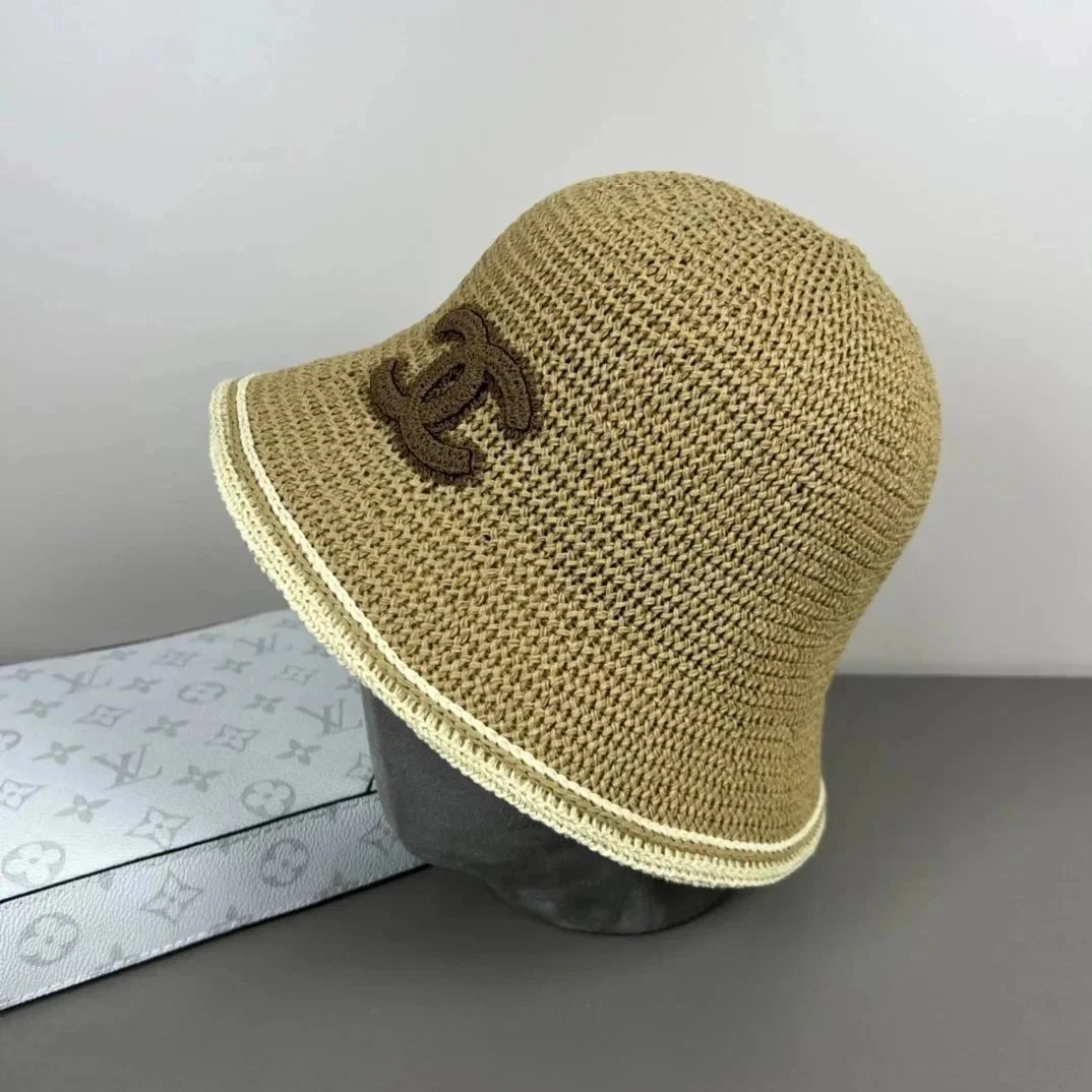 Chanel Hats Logo-Embroidered Baseball Caps and Bow Straw — 29