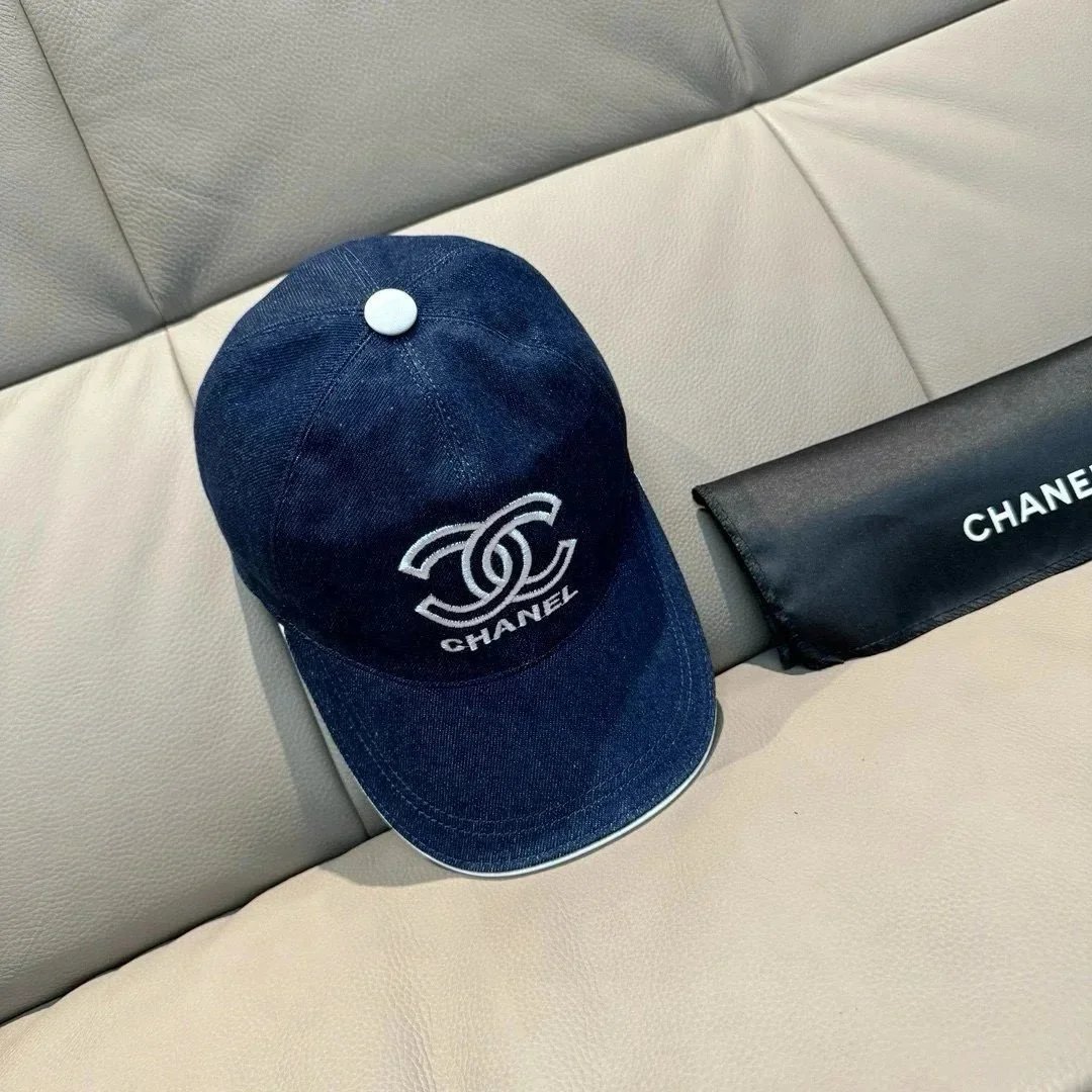 Chanel Hats Logo-Embroidered Baseball Caps and Bow Straw — 9