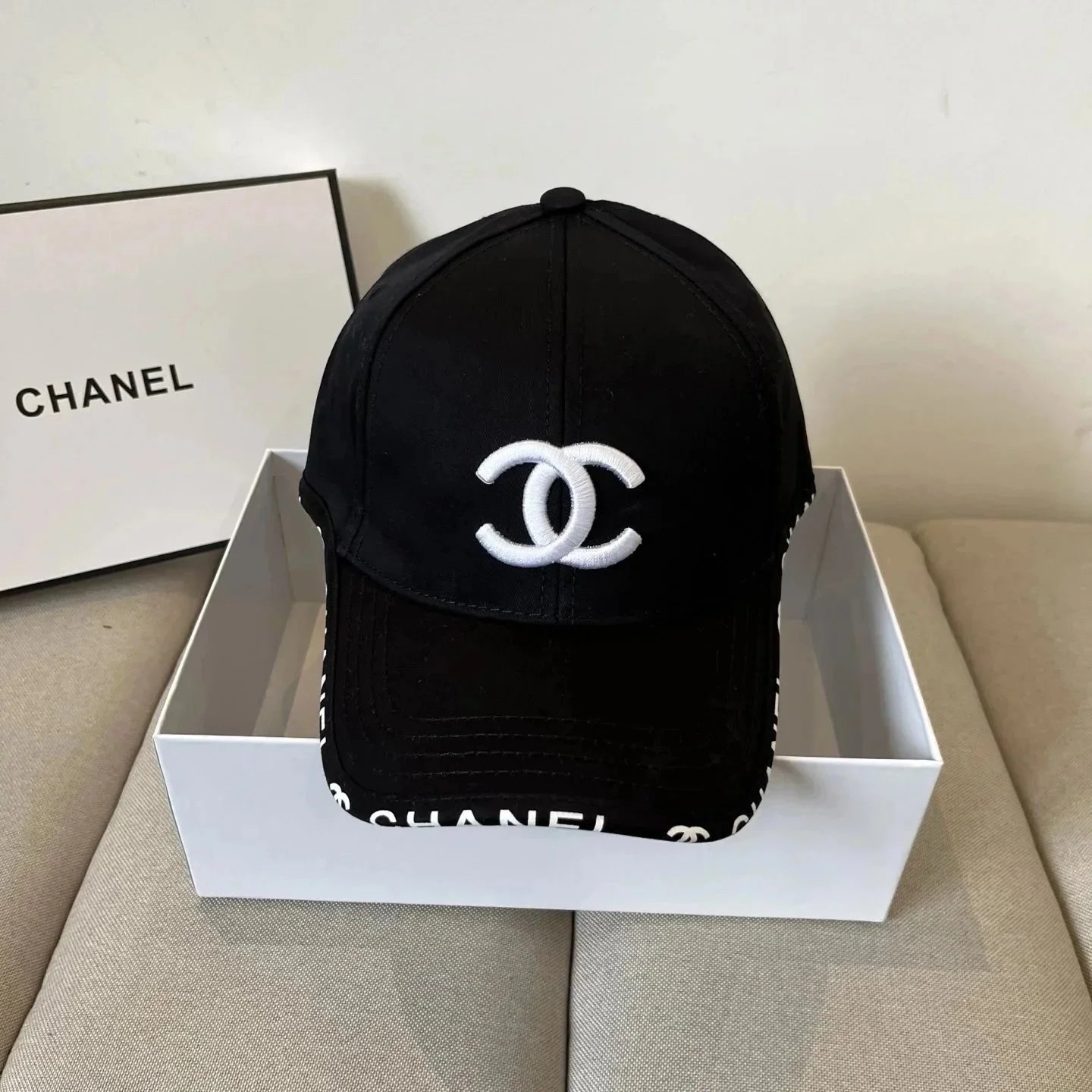 Chanel Hats Logo-Embroidered Baseball Caps and Bow Straw — 15