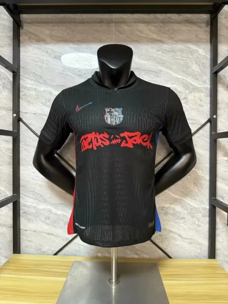 Nike x FC Barcelona 2023-24 Third Jersey Black Red Blue - 1